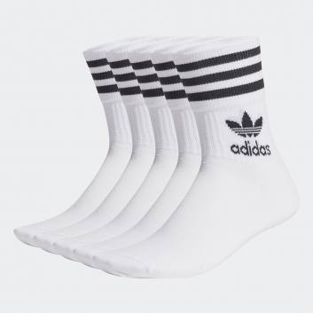 Adidas Solid Mid Cut Socks 5 Pairs