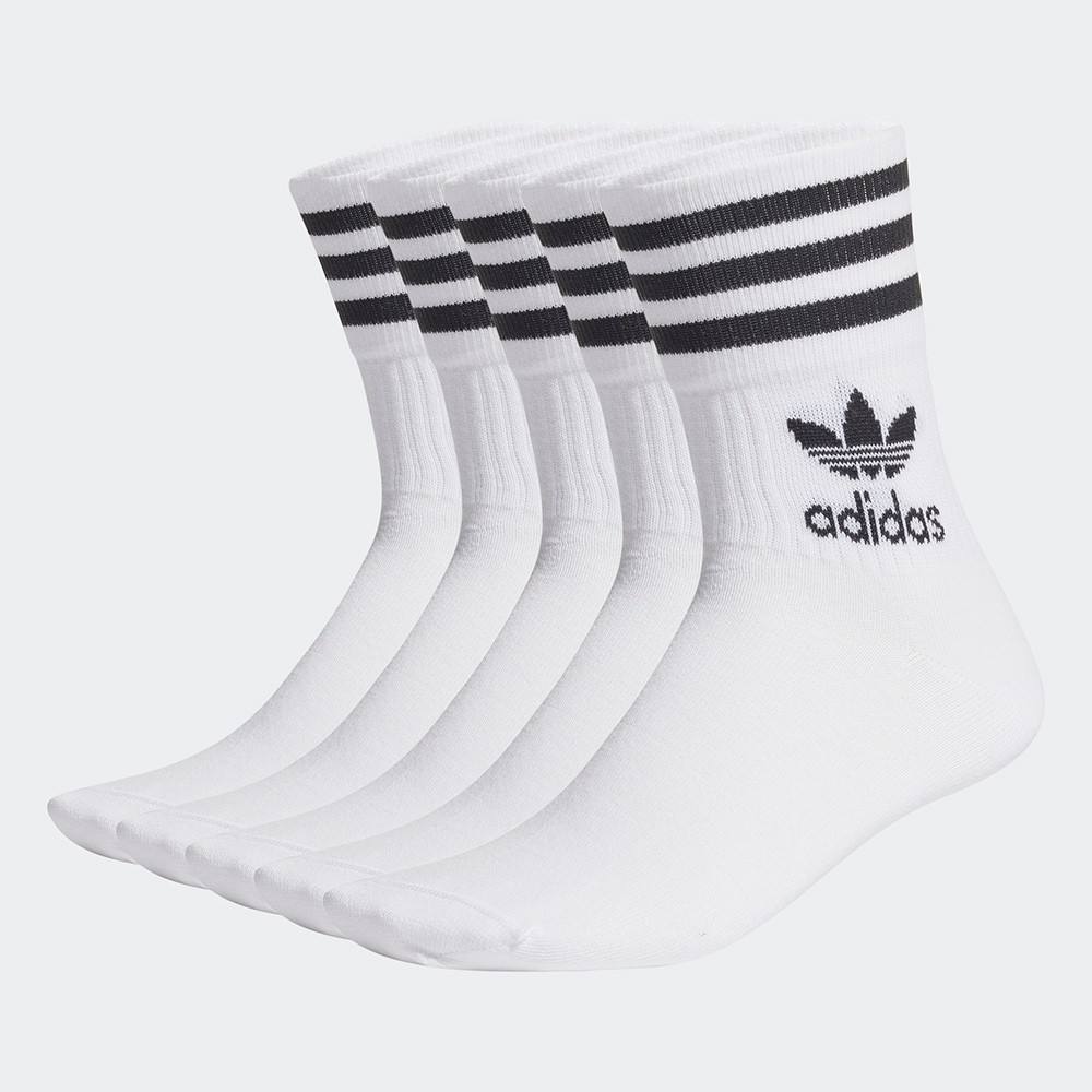 Adidas Solid Mid Cut Socks 5 Pairs