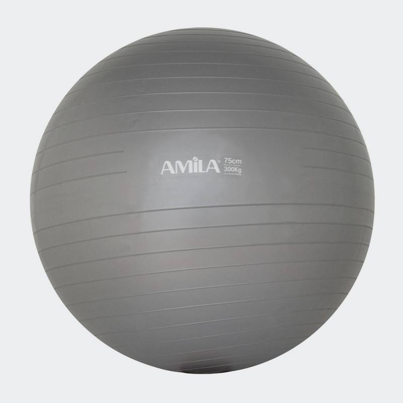 AMILA Μπάλα Γυμναστικής GYMBALL 75cm Γκρι Bulk