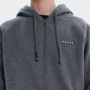 Emerson Hooded Zip up Sweat dark grey melange