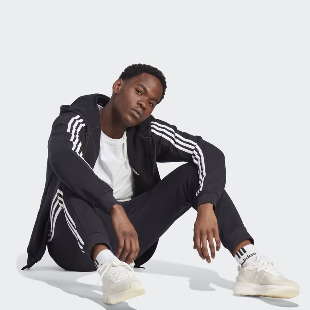 adidas Essentials Fleece 3-Stripes Tapered Cuff Pants - Black | Men's  Lifestyle | adidas US