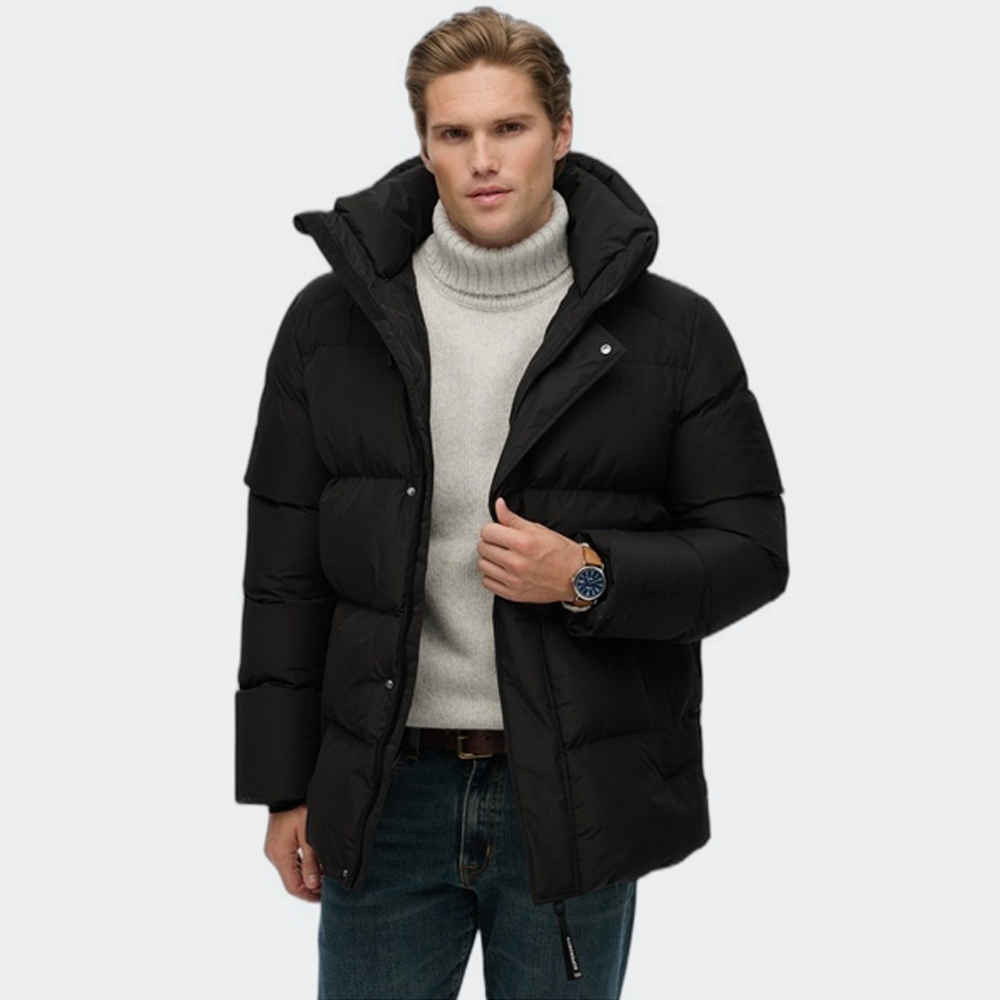 SUPERDRY Hooded Mid Length Sports Puffer Jacket