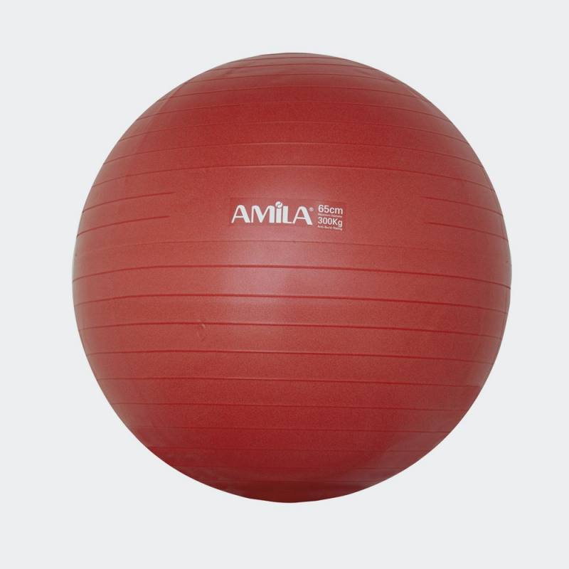AMILA Μπάλα γυμναστικής  GYMBALL 65cm Κόκκινη Bulk